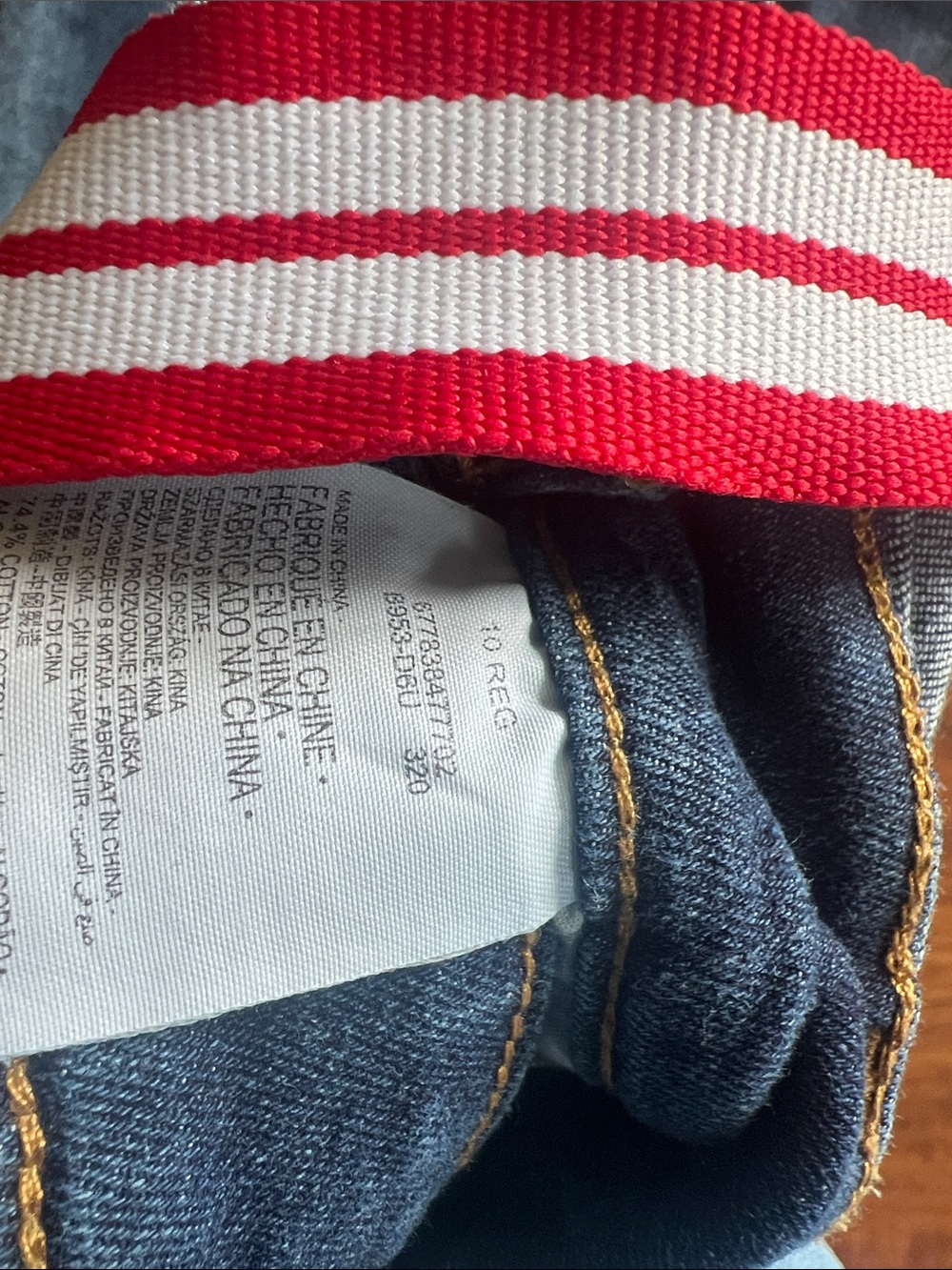 Adorable denim overalls size 10 flashy red straps - Picture 3 of 5